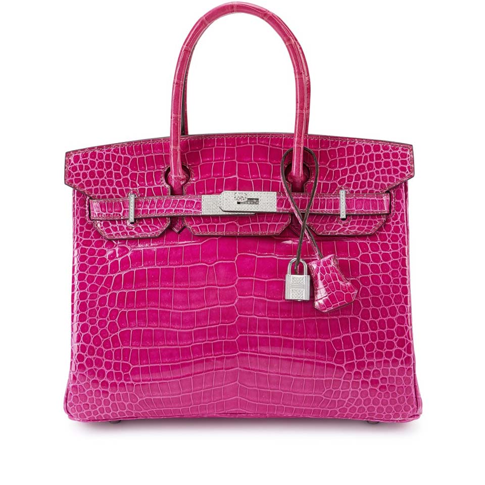 Hermes Fuchsia Diamond-Studded Birkin
